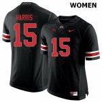 NCAA Ohio State Buckeyes Women's #15 Jaylen Harris Blackout Nike Football College Jersey QZC8145XZ